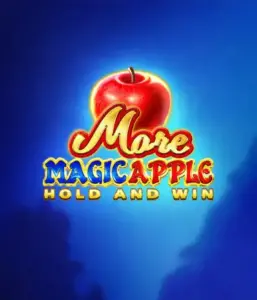 Discover the spellbinding allure of the More Magic Apple slot game by 3 Oaks Gaming, featuring a shimmering red apple against a vivid blue background. This graphic conveys the magical theme of the game. Suited for lovers of magical themes, the vibrant color scheme and attractive artwork ensure it captures attention. 